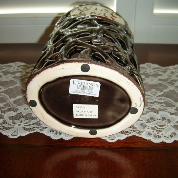 Wine Cork Holder, Ceramic, Grape Colored - Picture 4 of 4